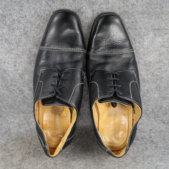 Sandro Moscoloni Shoes Mens 10.5 Derby Oxford Dress Leather Black Cap Square Toe main image 9